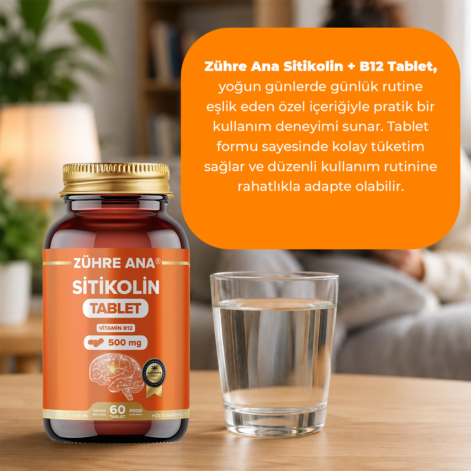 Zühre Ana Citicolin-500 mg 60 Tabletten enthalten Vitamin B12 – Bild 7