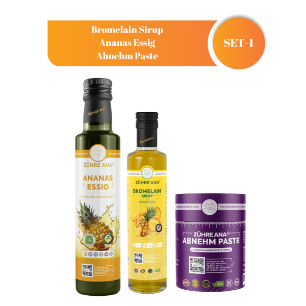 Zühre Ana D-tox Set (Abnehm-Paste, Bromelainsirup und Ananas Essig)