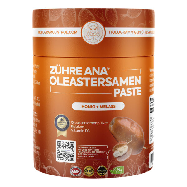 Zühre Ana Oleastersamenpaste Natrliches Aroma mit Honig und Melasse, 240 g