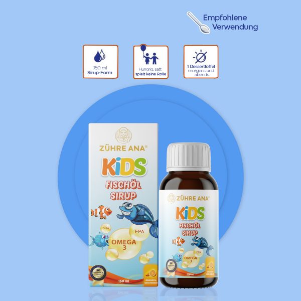 Zühre Ana Kids Omega 3 Orange Fischöl Sirup – Bild 3