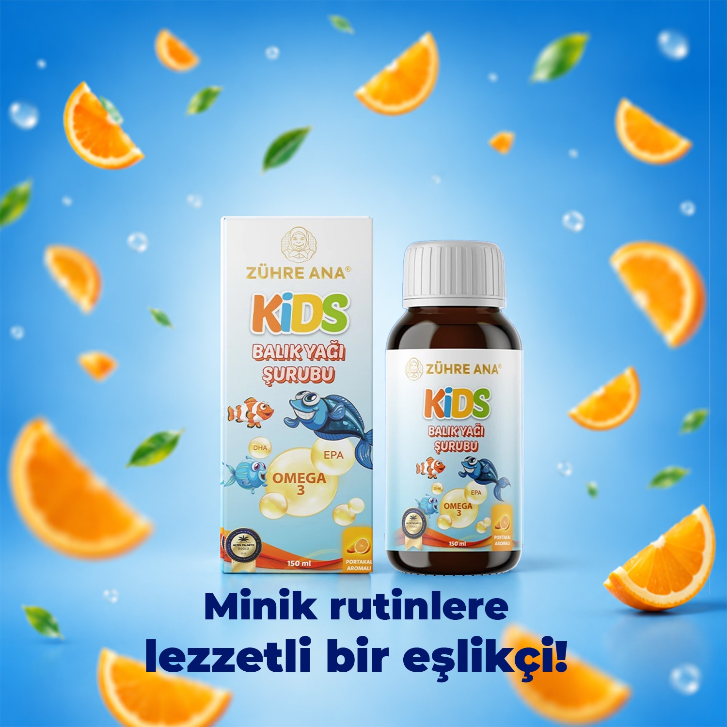 Zühre Ana Kids Omega-3 Fischöl-Sirup mit Orangengeschmack – 150 ml – Bild 7