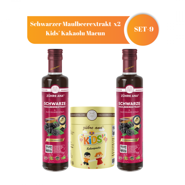 Zühre Ana Kids Set (2 Schwarzer Maulbeerextrakt und Kinder Kakao Paste )