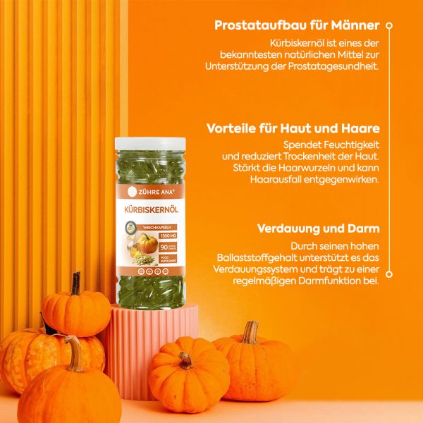Zühre Ana Kürbiskernöl Softgel Kapsel – Bild 2