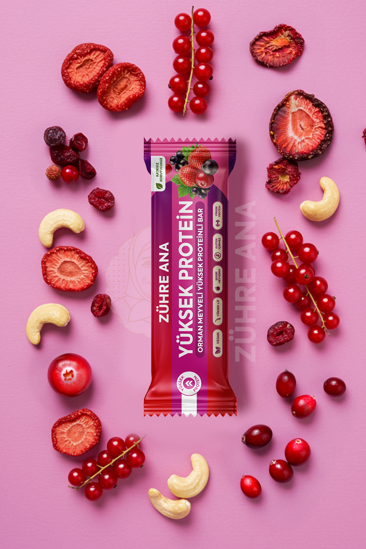 ZÜHRE ANA Waldfrucht-Riegel mit hohem Proteingehalt, 12 Stück – Bild 4