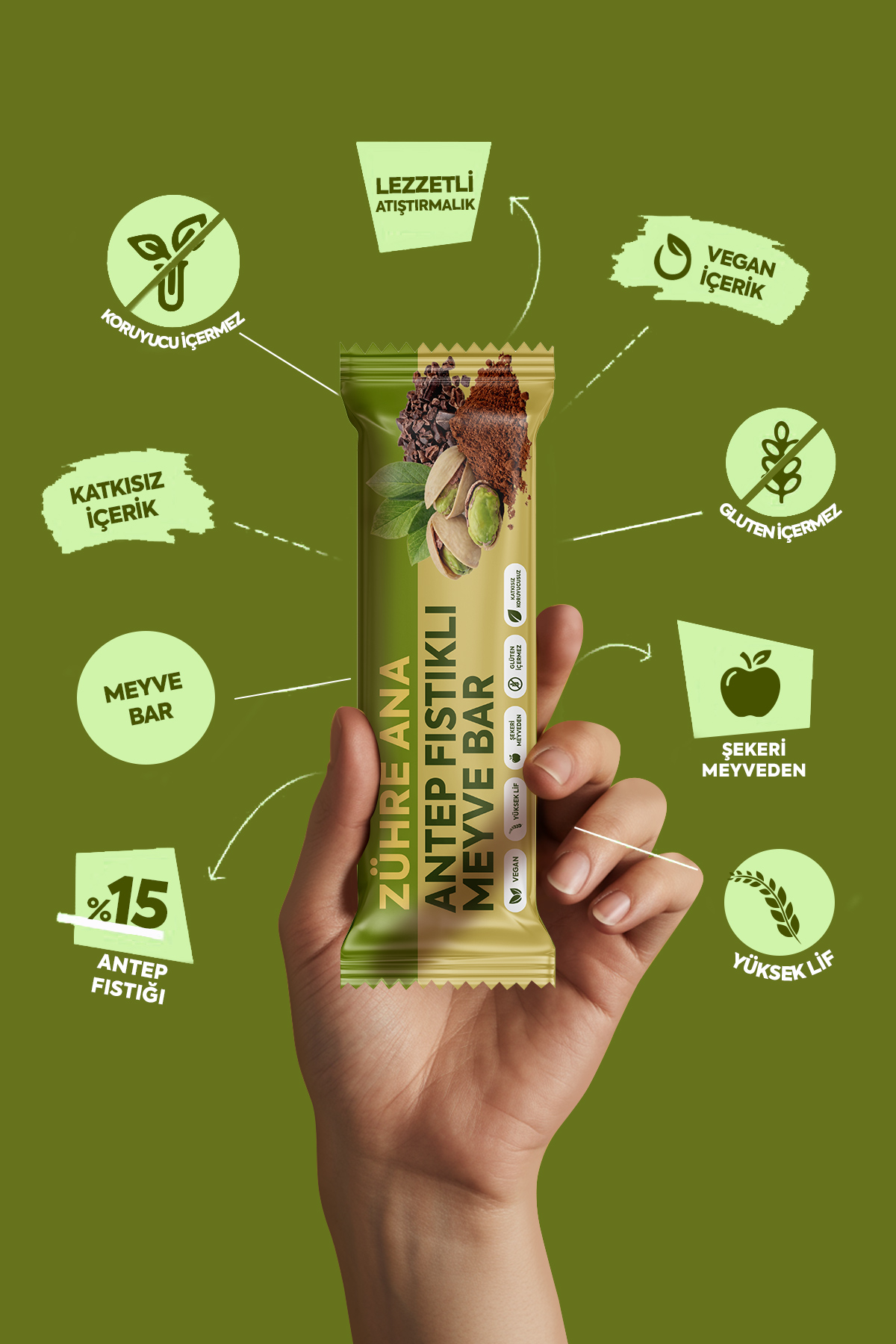 ZÜHRE ANA Fruchtrıegel Mıt Antep-Pıstachıen, 12 Stück – Bild 3