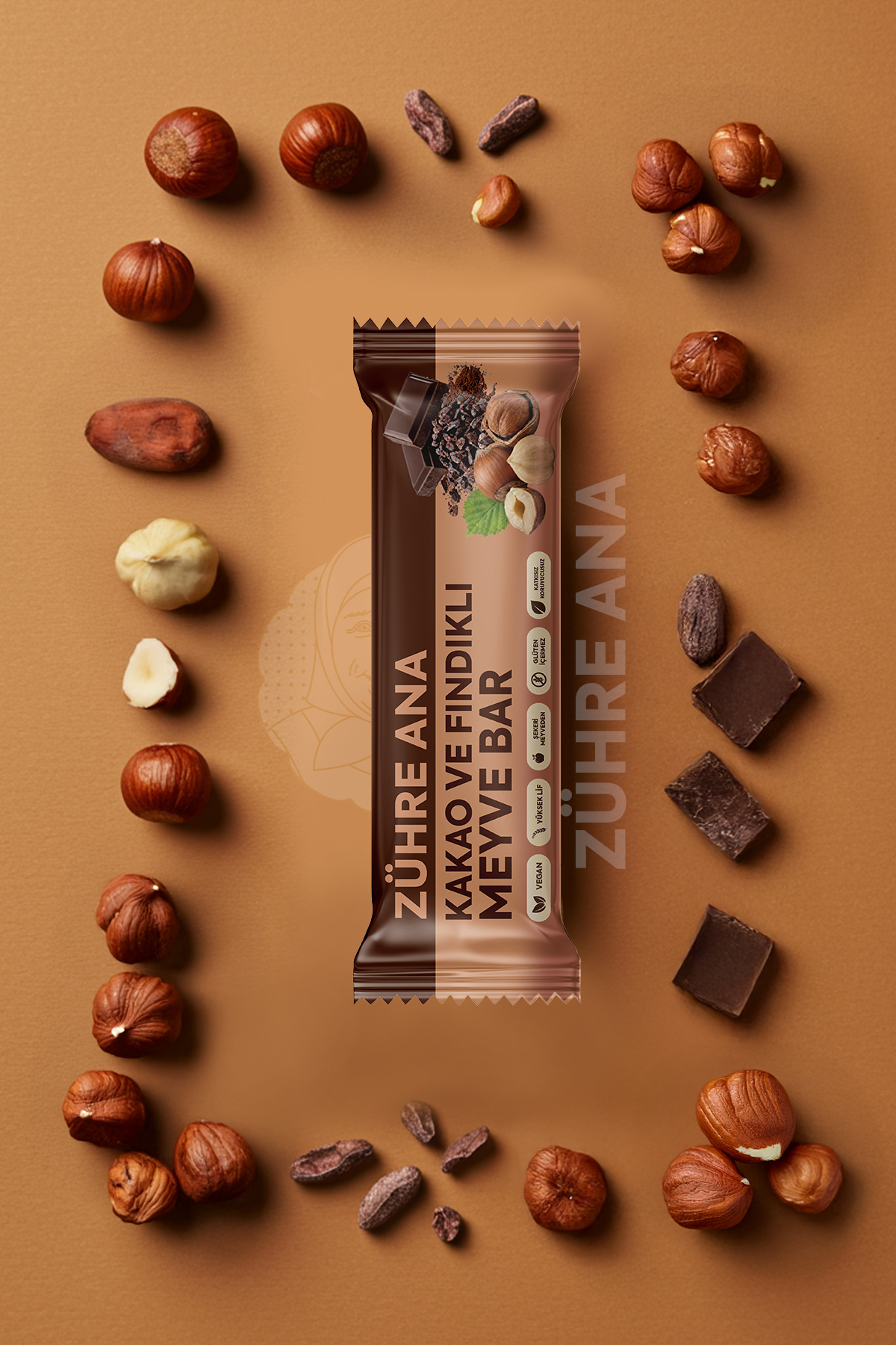 ZÜHRE ANA Kakao- und Haselnuss-Fruchtriegel, 12 Stück – Bild 5