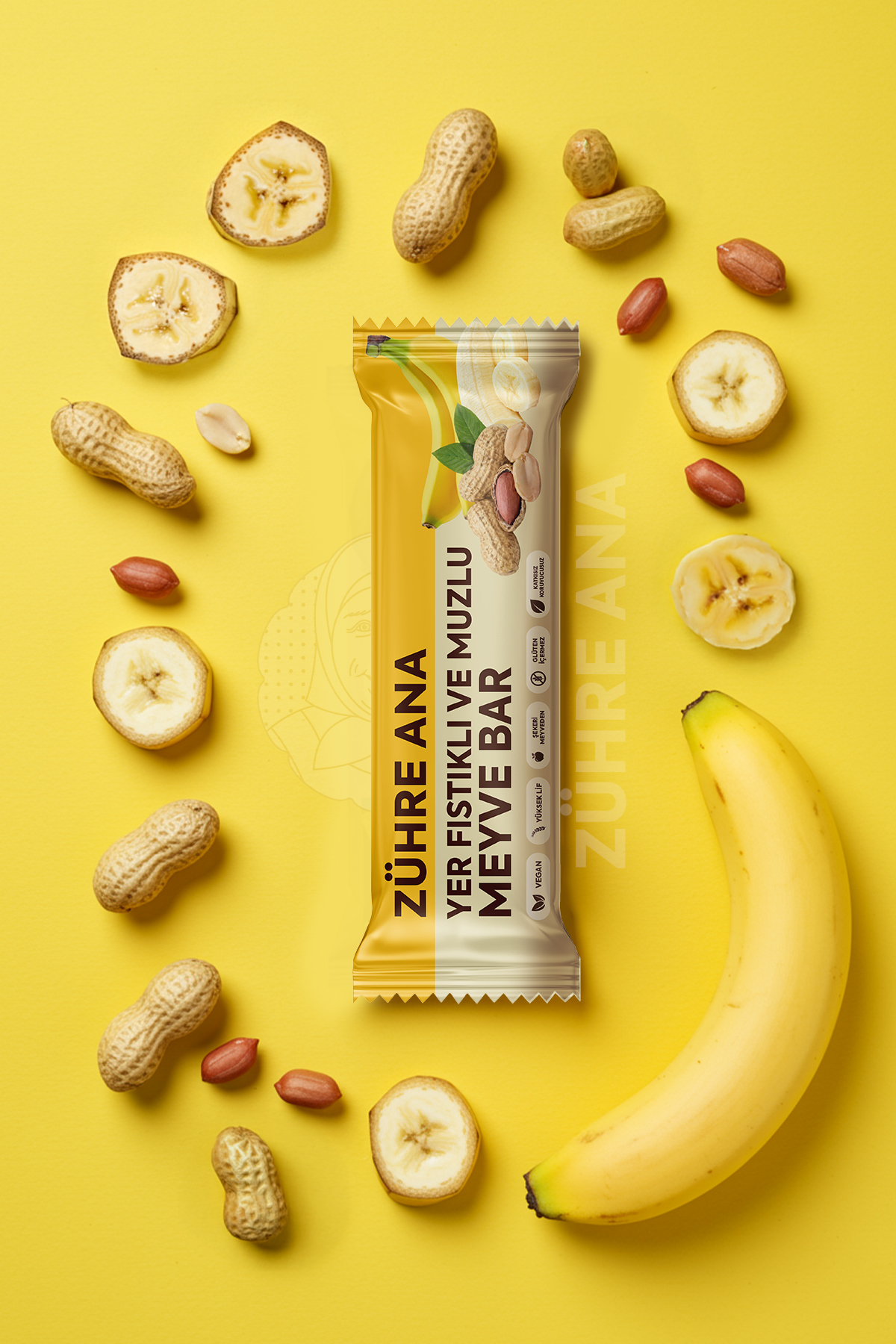 ZÜHRE ANA Erdnuss- und Bananen-Fruchtriegel, 12 Stück – Bild 3