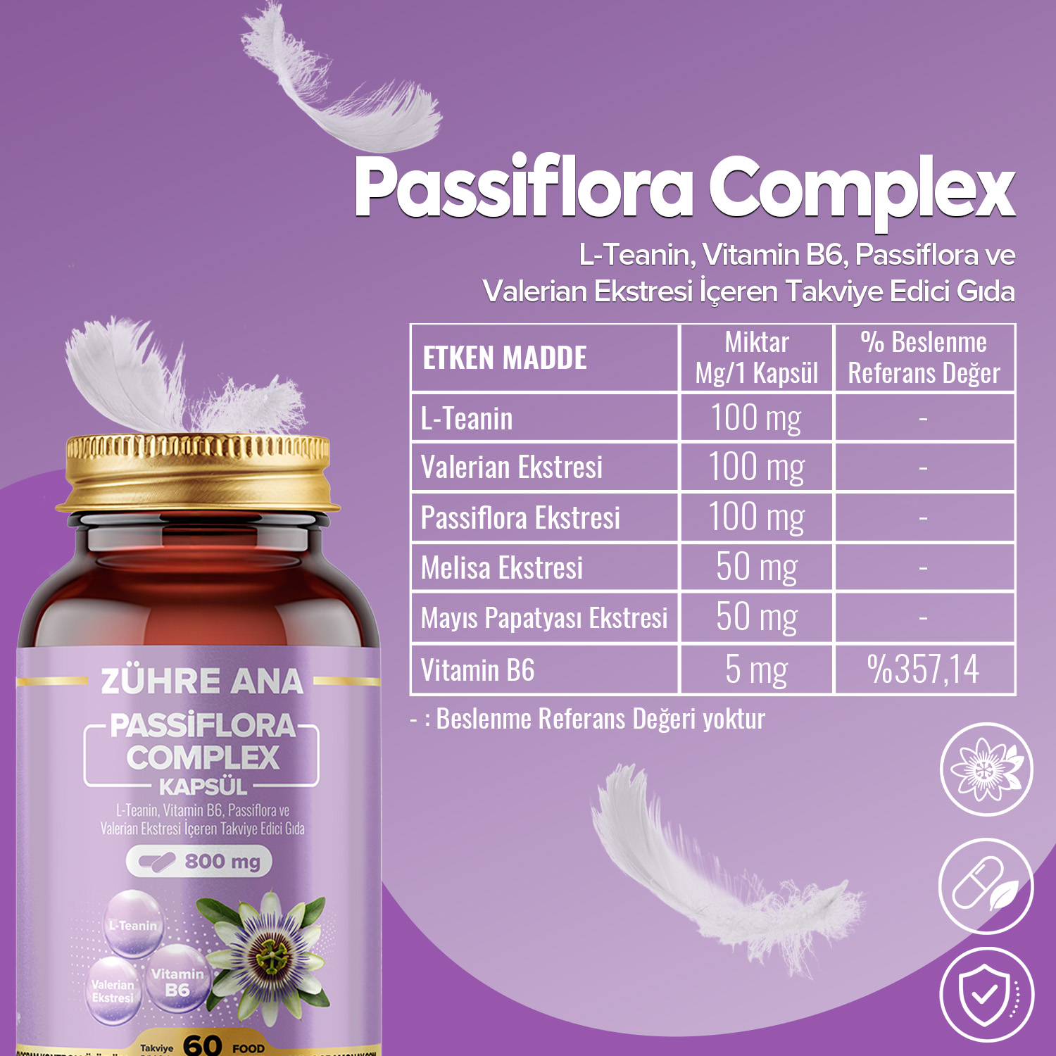 Zühre Ana Passiflora Complex Kapseln 800 mg | 60 Kapseln – Bild 2
