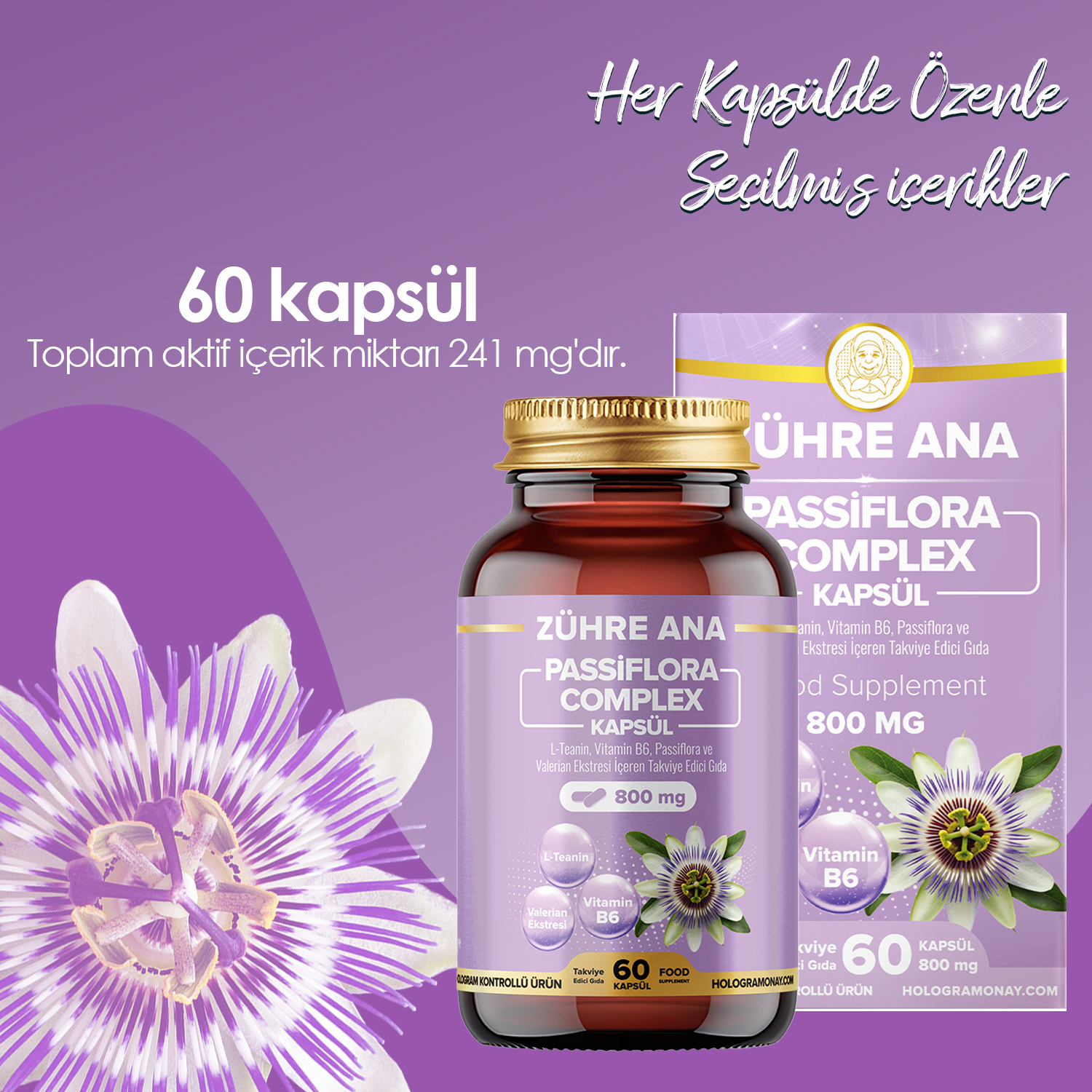 Zühre Ana Passiflora Complex Kapseln 800 mg | 60 Kapseln – Bild 3