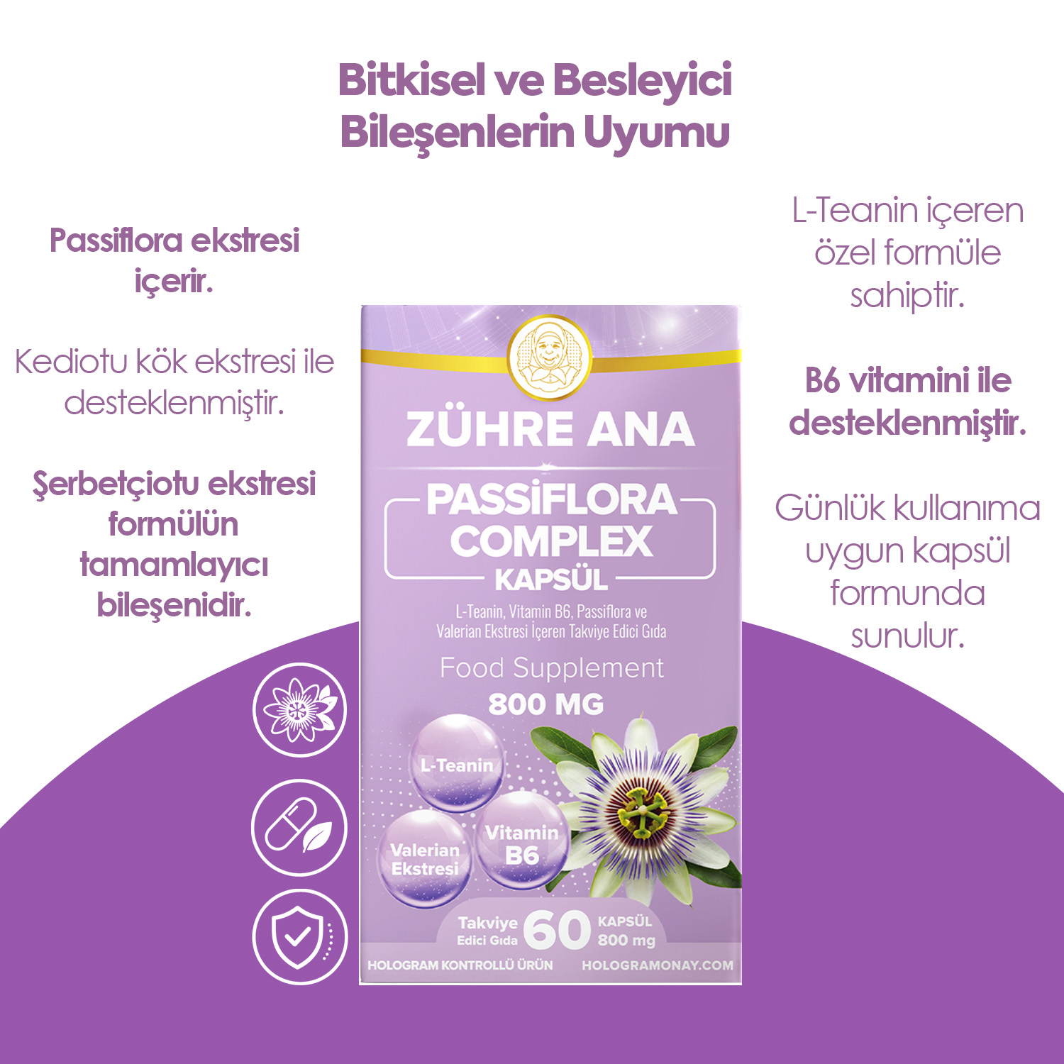Zühre Ana Passiflora Complex Kapseln 800 mg | 60 Kapseln – Bild 4