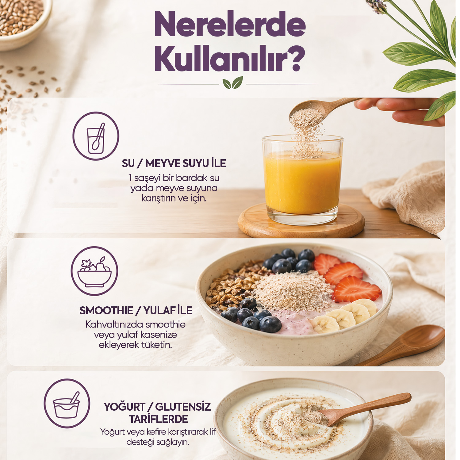 Zühre Ana Karnıyarık Otu Tozu 30 Saşe 150g – Yüksek Lifli Psyllium Husk – Bild 5