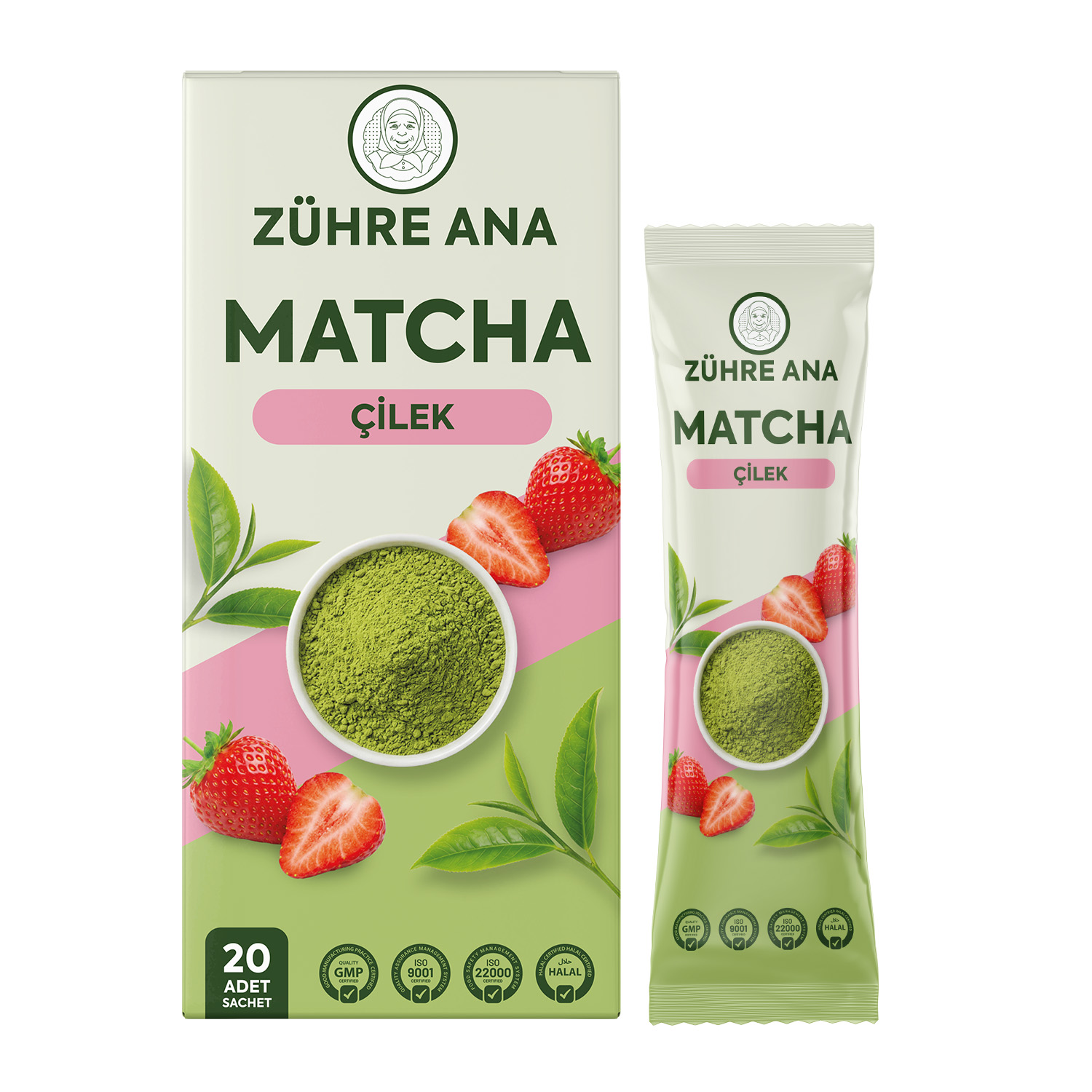 Zühre Ana Çilekli Matcha Çayı 20 Saşe 160g – Karışık Bitki Çayı