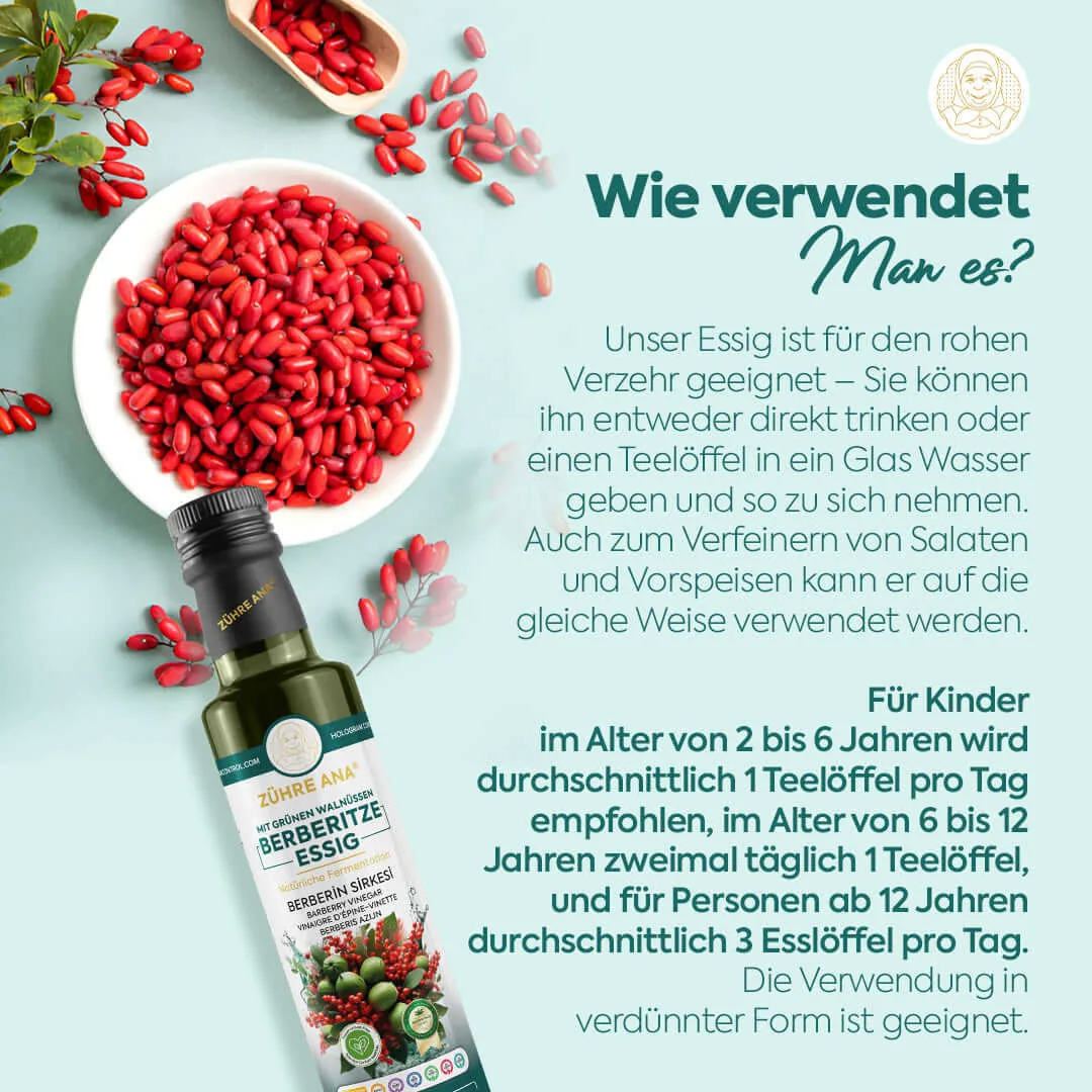 Zühre Ana Berberitze Essig 500 ml – Verwendung