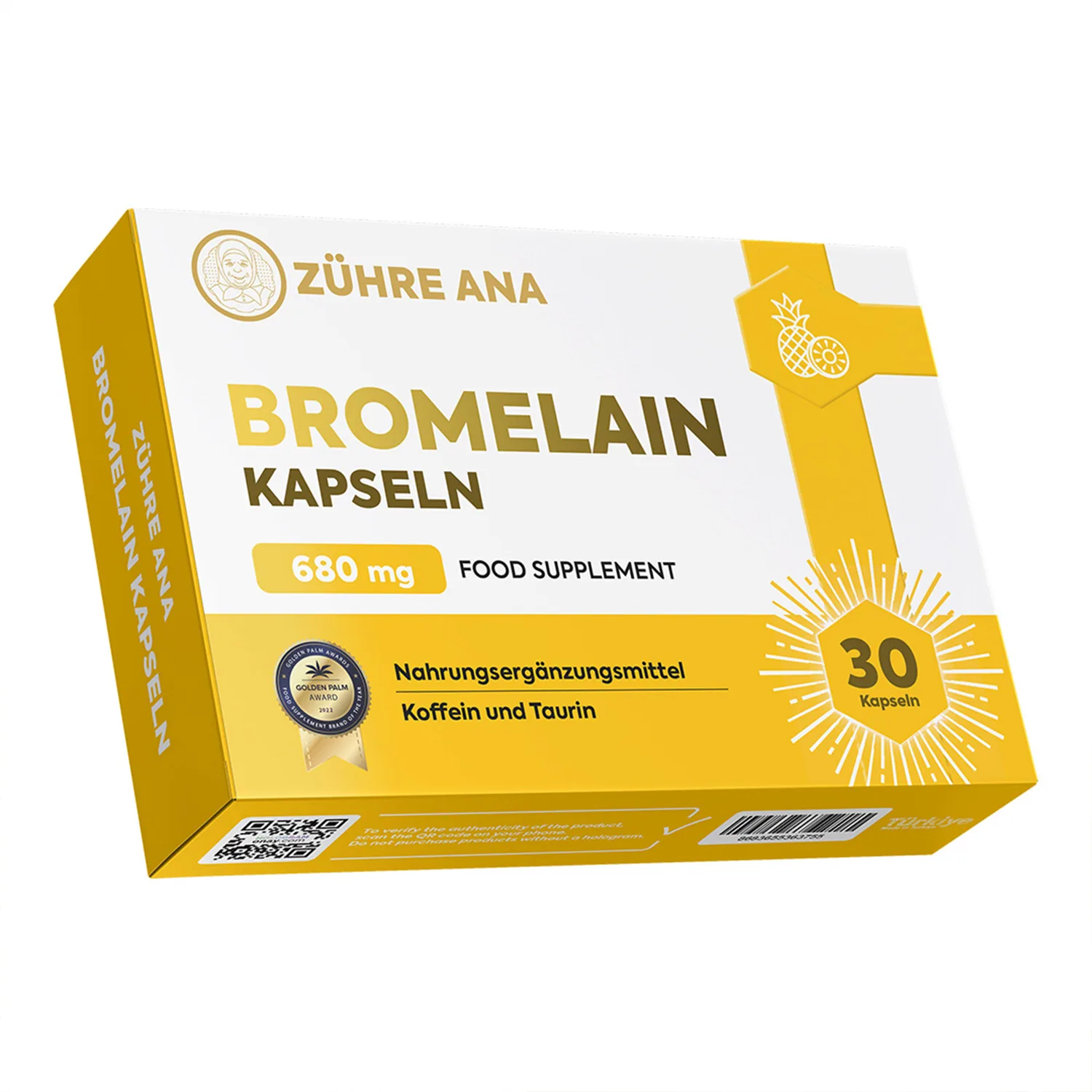 Zühre Ana Bromelain Kapseln 30 Kapseln à 680 mg – Verpackung