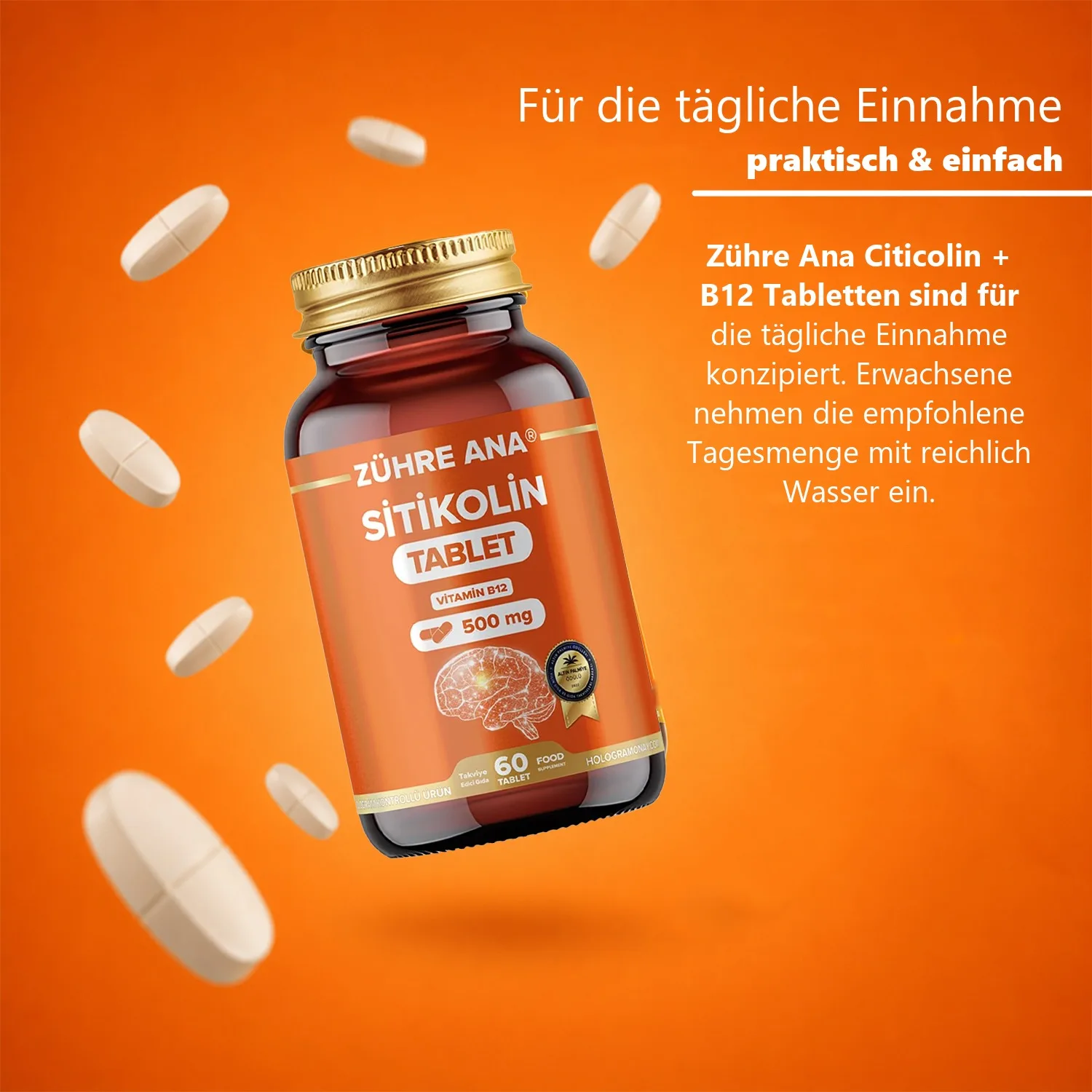 Zühre Ana Citicolin Tabletten 60 Tabletten – Einnahme