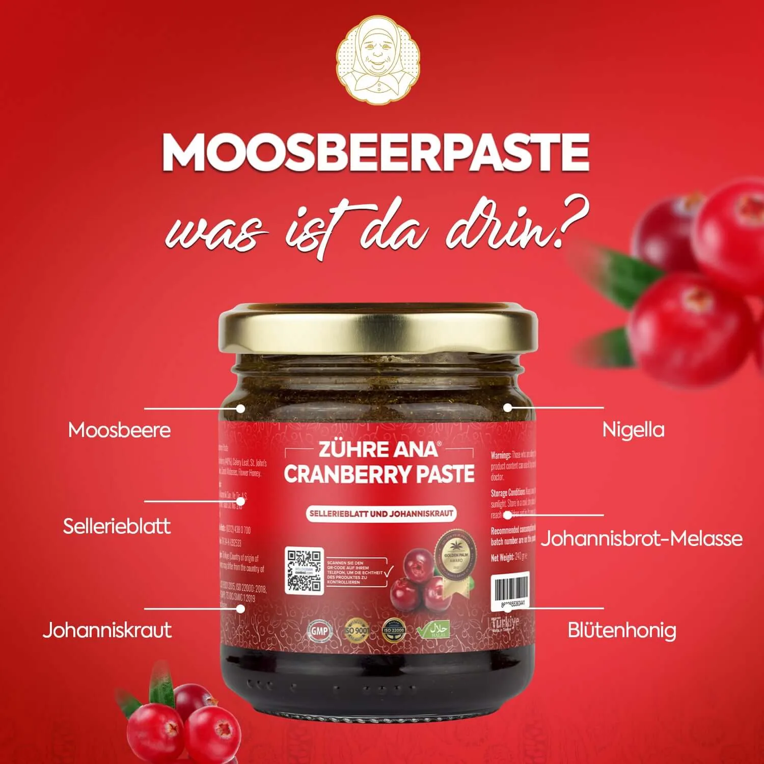 Zühre Ana Cranberry Paste 240 g – Ansicht 4