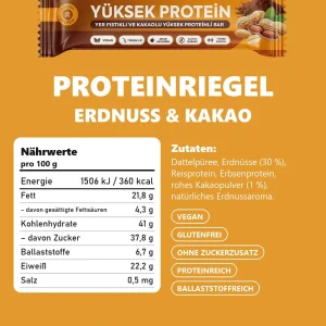 Zühre Ana Erdnuss-Kakao-Proteinriegel 480 g – Nährwerte