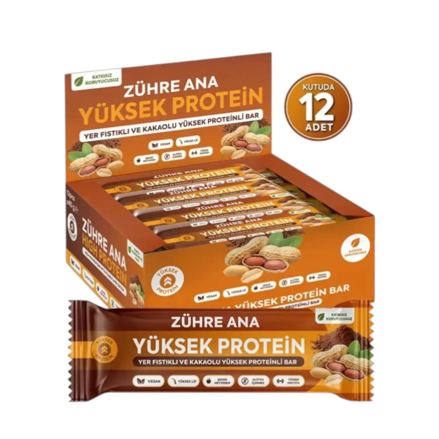 Zühre Ana Erdnuss-Kakao-Proteinriegel 480 g – Verpackung