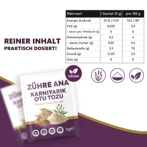 Zühre Ana Flohsamenschalen Pulver 150 g – Nährwerte