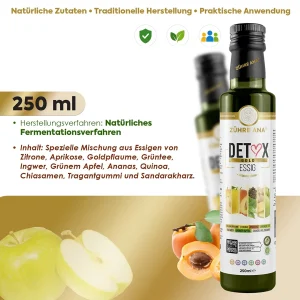 Zühre Ana Gold Essig 250 ml – Inhalt