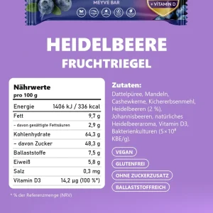 Zühre Ana Heidelbeer-Fruchtriegel 420 g – Nährwerte