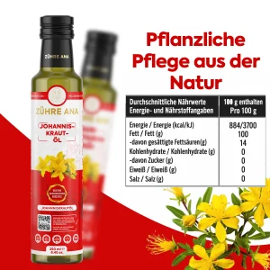 Zühre Ana Johanniskrautöl 250 ml – Nährwerte