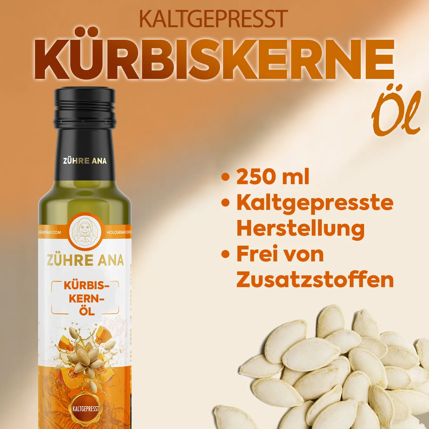 Zühre Ana Kürbiskernöl 250 ml – kaltgepresst