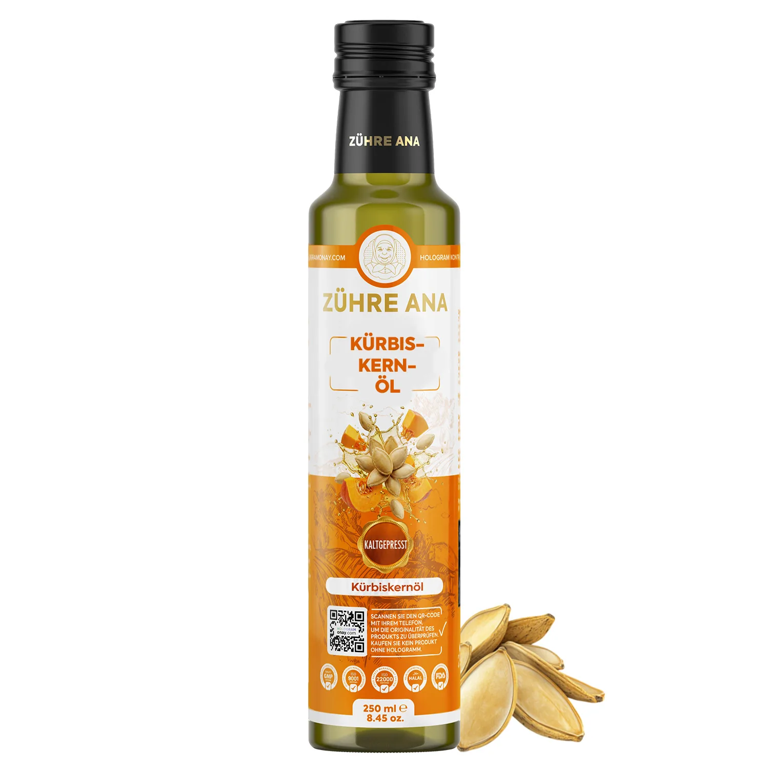 Zühre Ana Kürbiskernöl 250 ml – Glasflasche