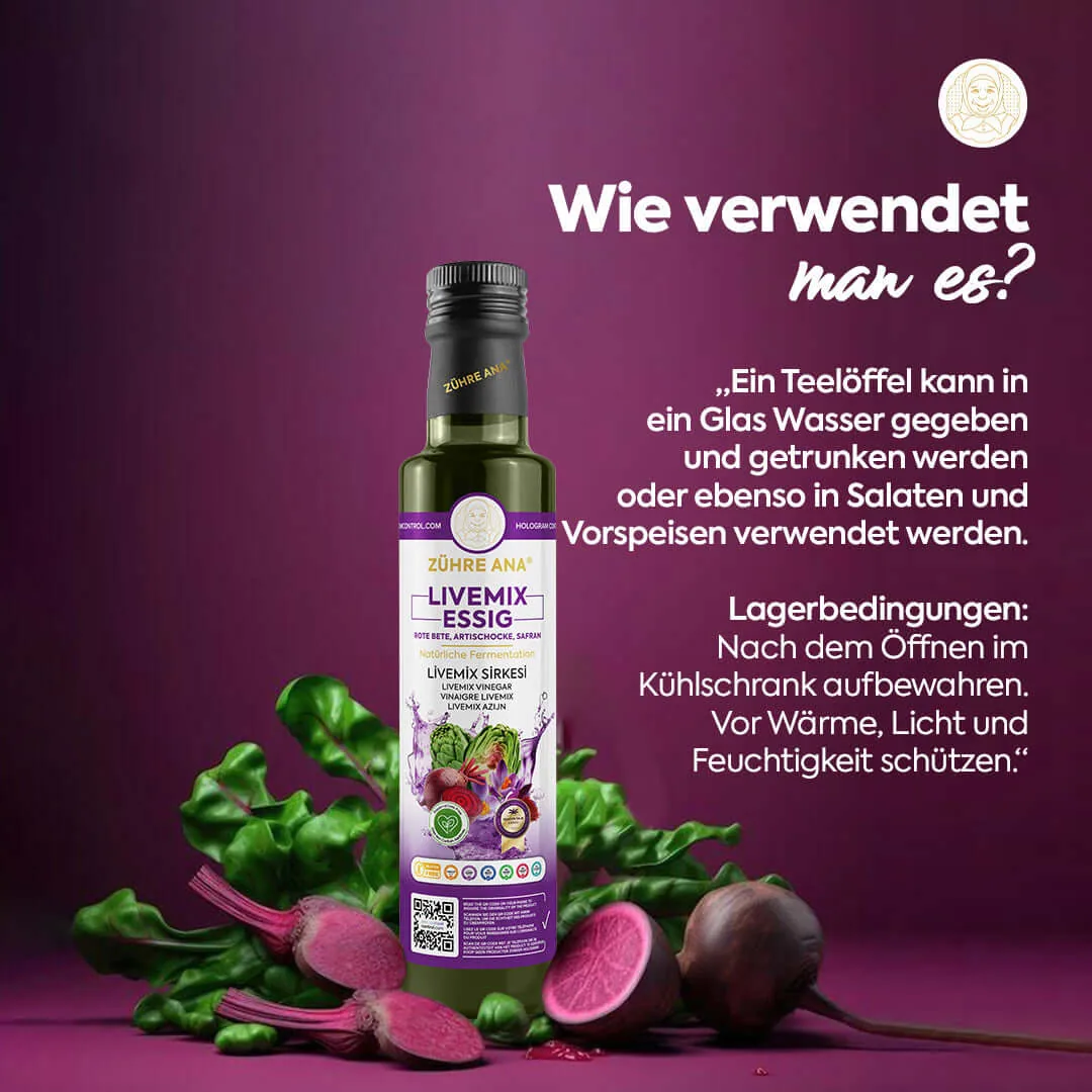 Zühre Ana Livemix Essig 500 ml – Verwendung