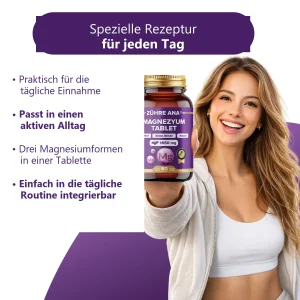 Zühre Ana Magnesium Tabletten 60 Tabletten à 1650 mg – Alltag