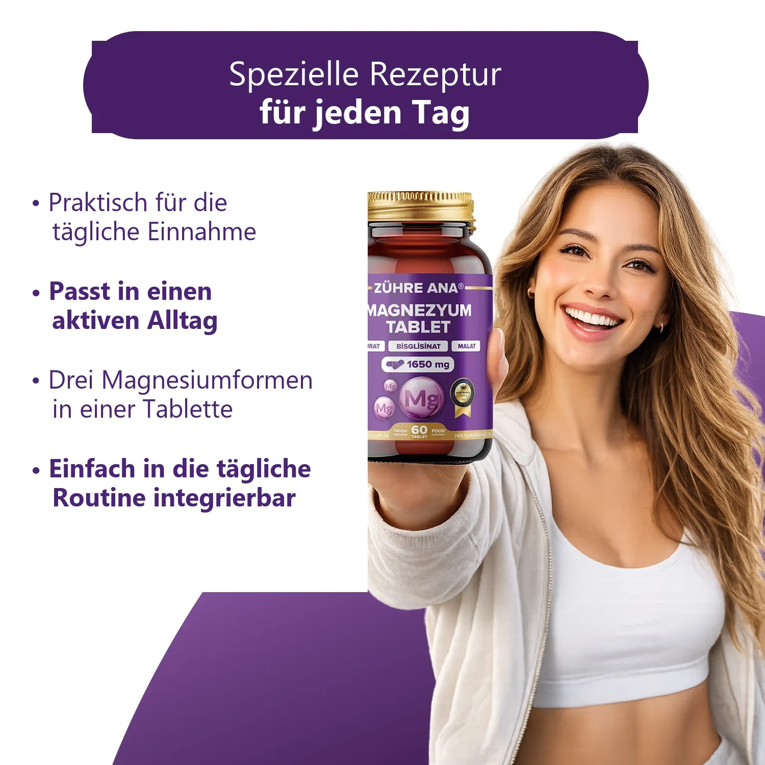 Zühre Ana Magnesium Tabletten 60 Tabletten à 1650 mg – Alltag