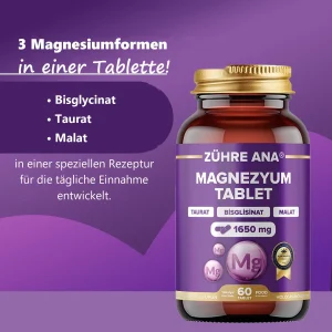 Zühre Ana Magnesium Tabletten 60 Tabletten à 1650 mg – Magnesiumformen