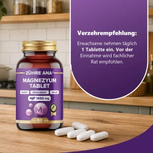 Zühre Ana Magnesium Tabletten 60 Tabletten à 1650 mg – Verzehrempfehlung