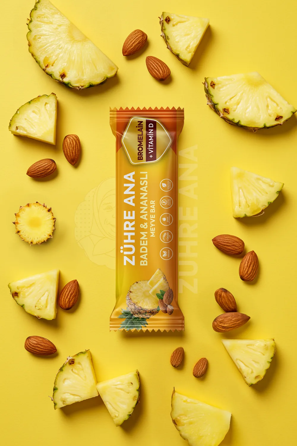 Zühre Ana Mandel-Ananas-Fruchtriegel 420 g – Zutaten