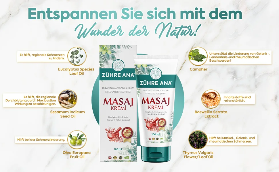 Zühre Ana Massage Creme 100 ml – Inhaltsstoffe