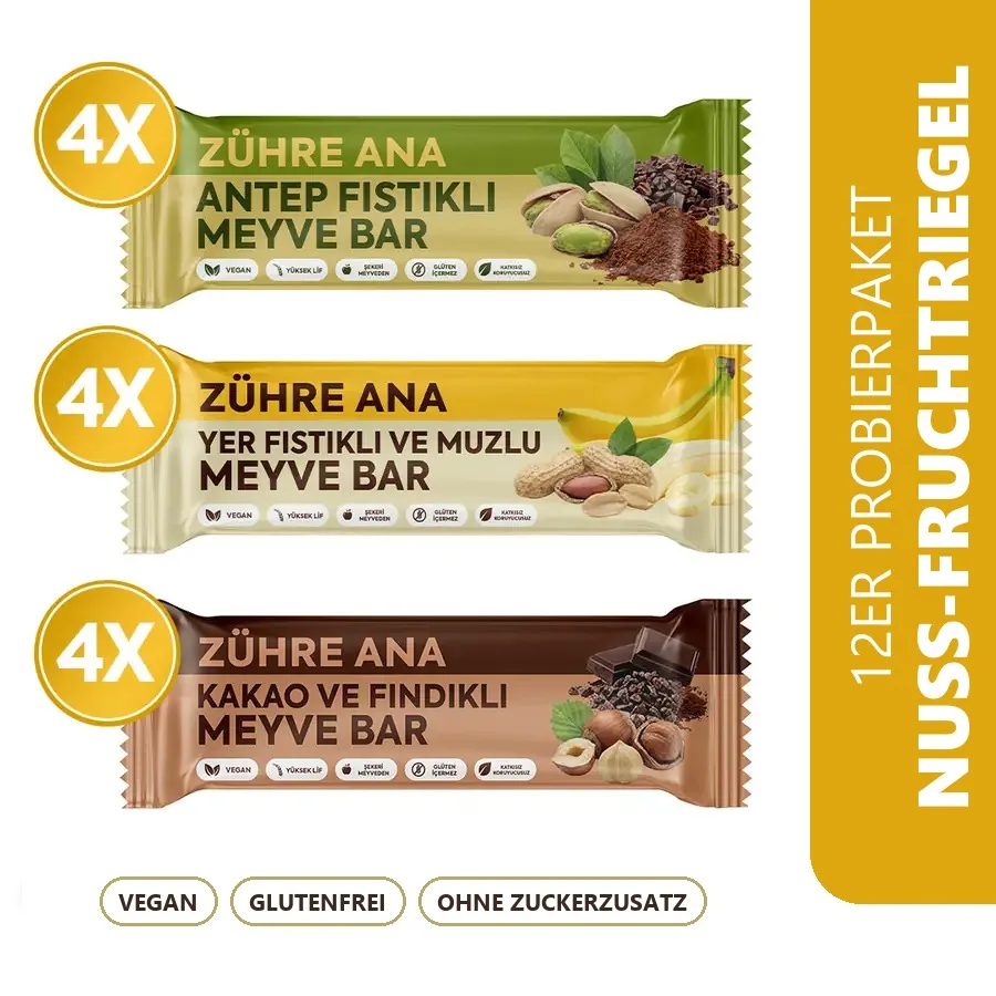 Zühre Ana Nuss-Fruchtriegel Probierpaket 420 g – Sorten