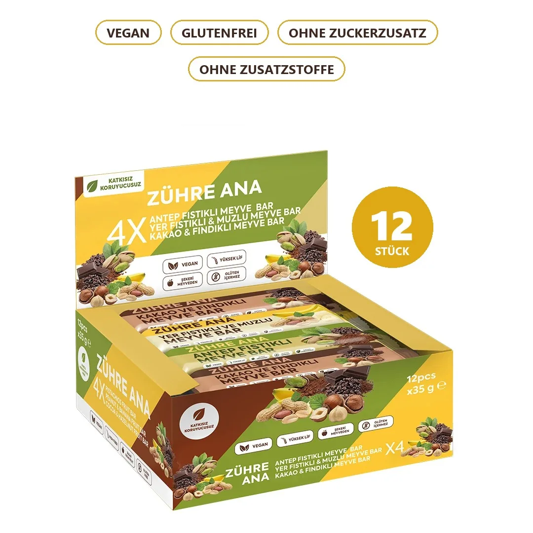 Zühre Ana Nuss-Fruchtriegel Probierpaket 420 g – Verpackung