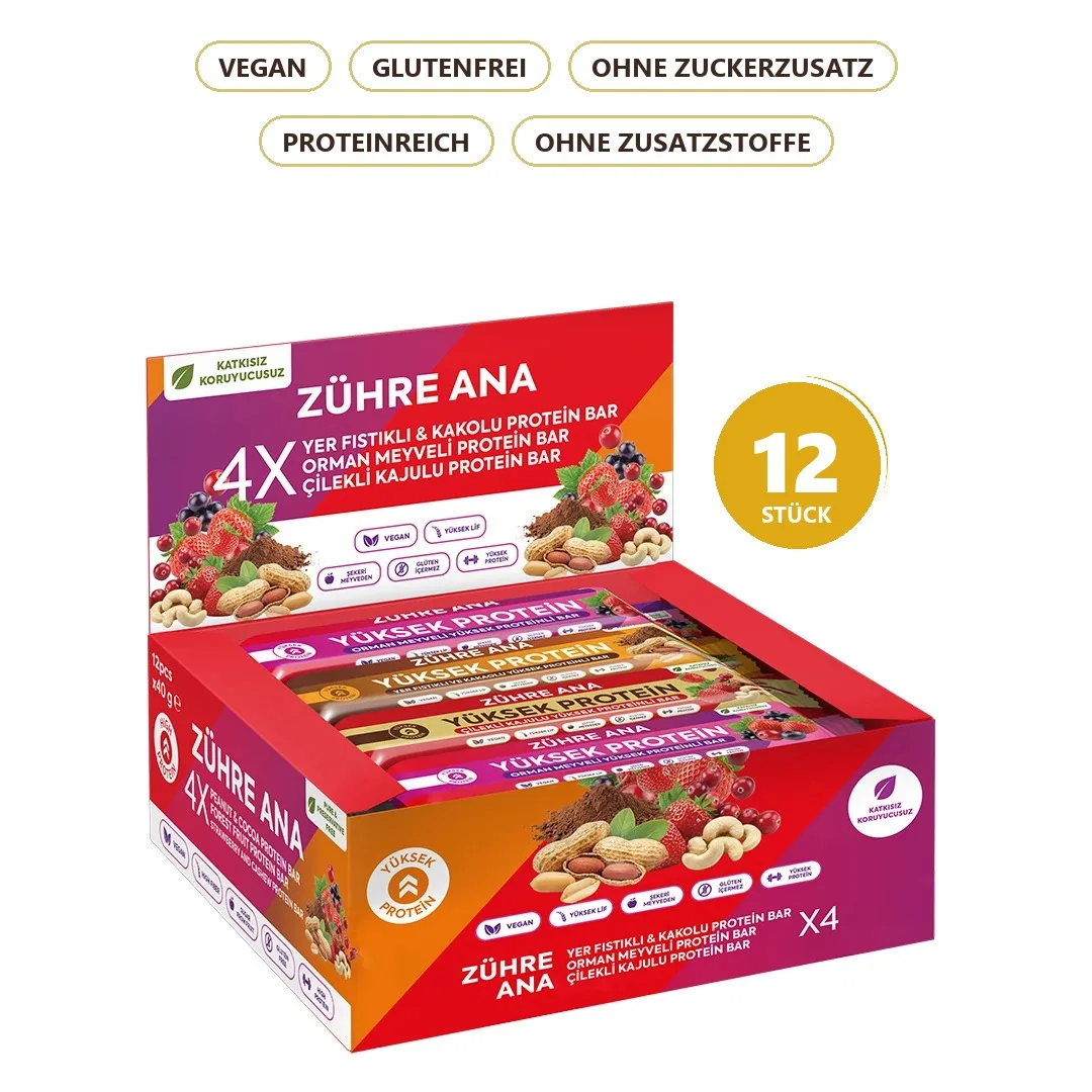 Zühre Ana Proteinriegel Probierpaket 480 g – Verpackung