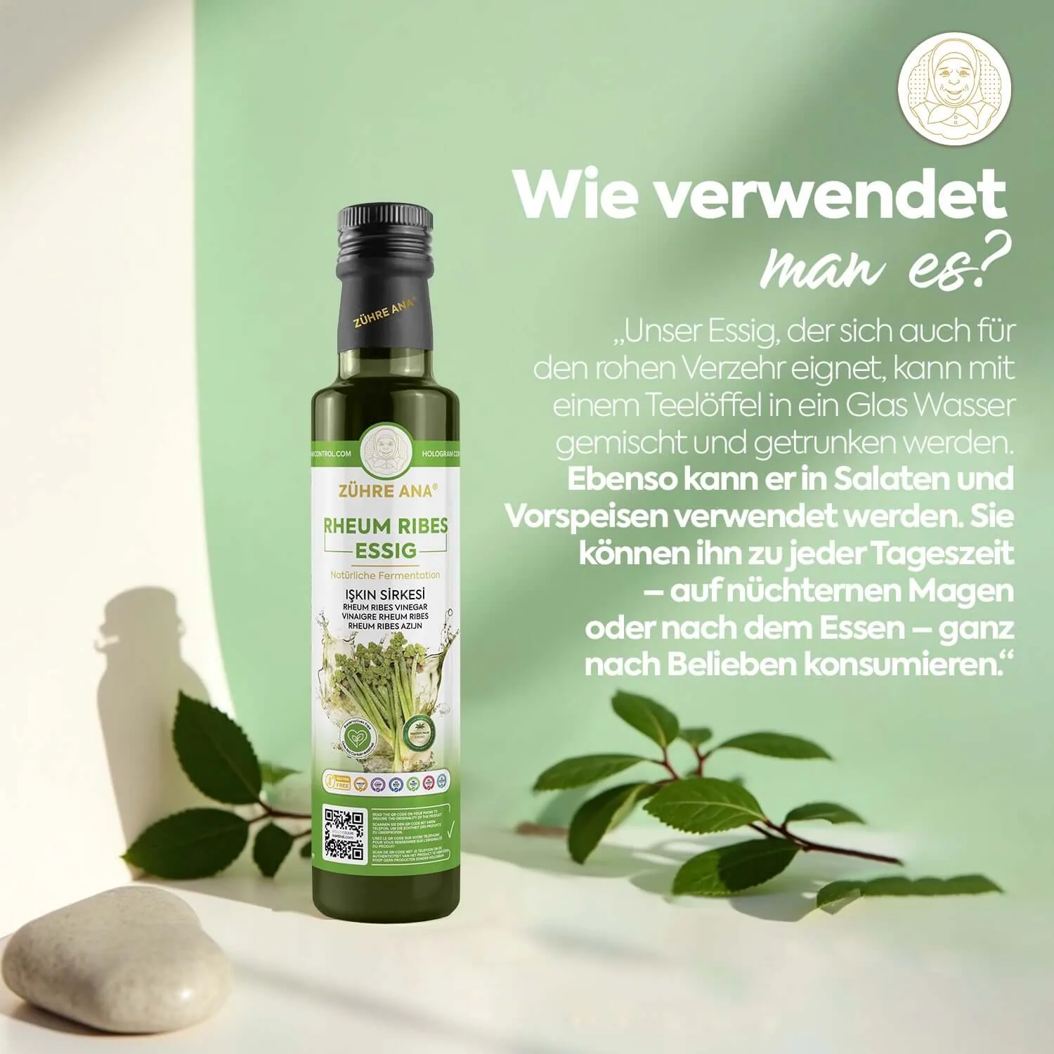 Zühre Ana Rhabarberwurzel-Essig 500 ml – Verwendung