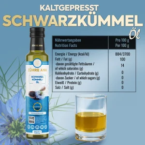Zühre Ana Schwarzkümmelöl 250 ml – Nährwerte