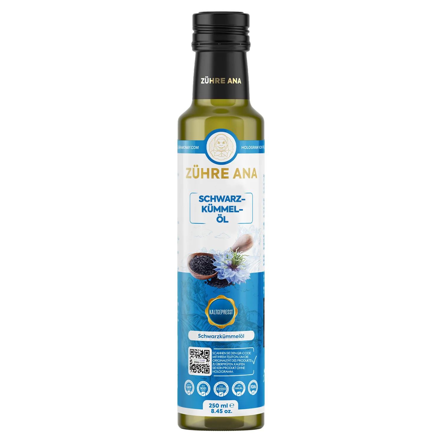 Zühre Ana Schwarzkümmelöl 250 ml – Glasflasche
