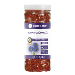 Zühre Ana Schwarzkümmelöl Weichkapseln 90 Weichkapseln à 1300 mg – Dose