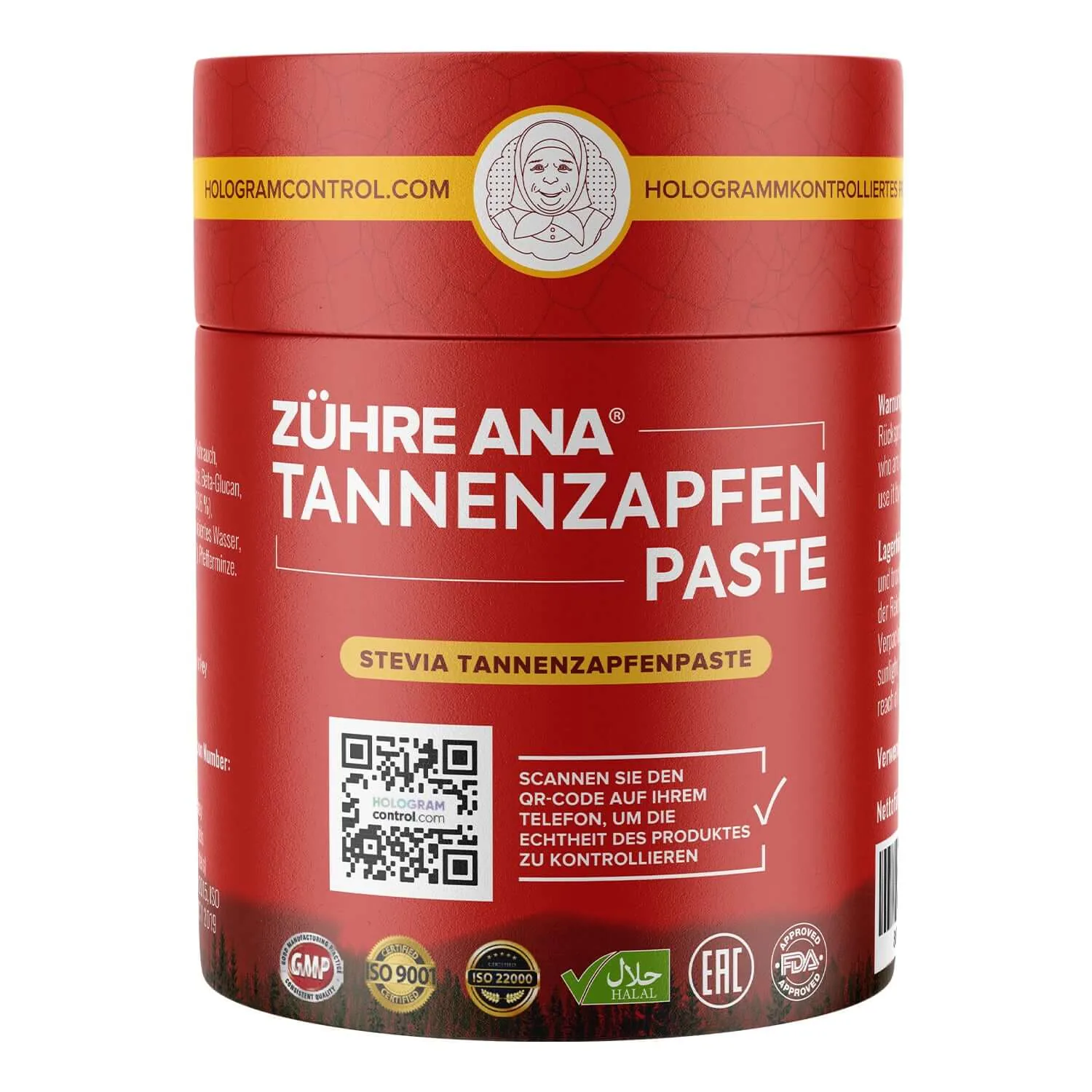Zühre Ana Tannenzapfenpaste mit Stevia 240 g – Verpackung