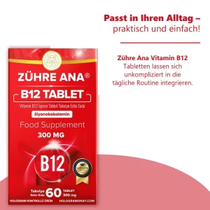 Zühre Ana Vitamin B12 Tabletten 60 Tabletten – Alltag