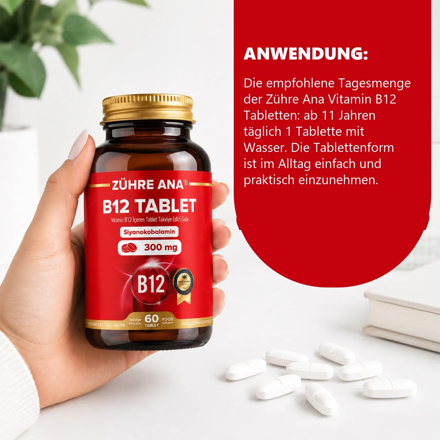 Zühre Ana Vitamin B12 Tabletten 60 Tabletten – Anwendung