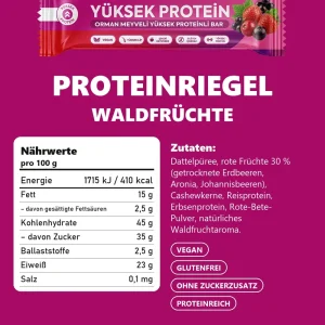 Zühre Ana Waldfrucht-Proteinriegel 480 g – Nährwerte