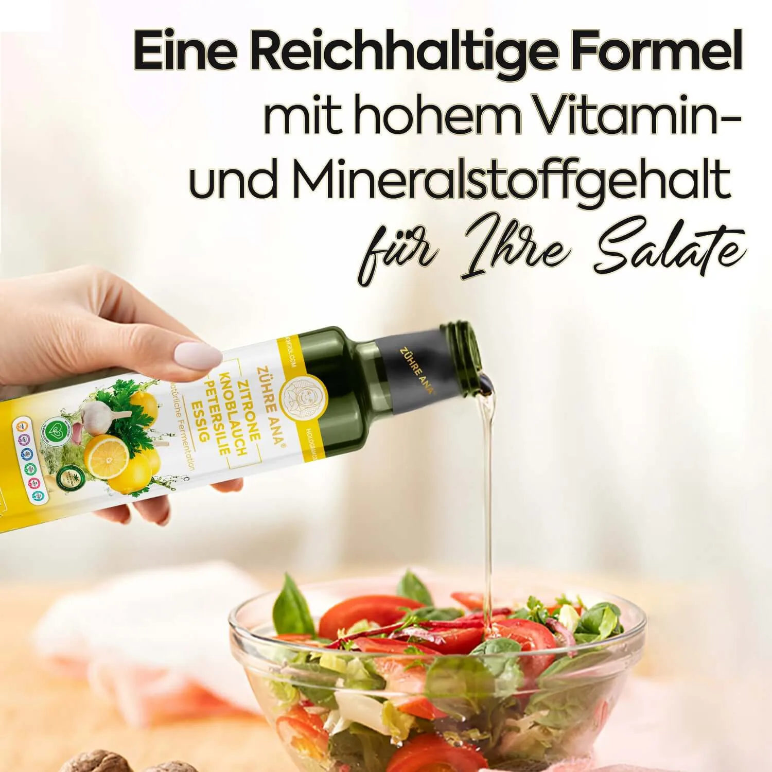Zühre Ana Zitronen-Knoblauch-Petersilien-Essig 500 ml – Ansicht 2